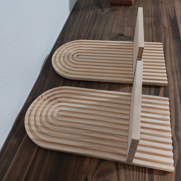 Boho Wooden Arch Rainbow Shelves Set Of 2 Boho Minimalist Decor Natural Wood - Picture 11 of 16